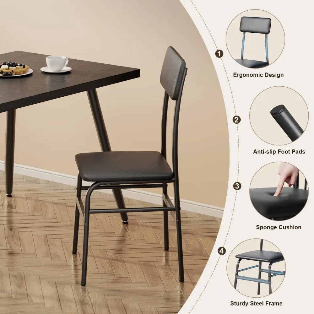 Mesa de comedor de cocina con 4 sillas para espacios pequeños Mesas y sillas de comedor Juego de comedor para apartamento Muebles para dormitorio