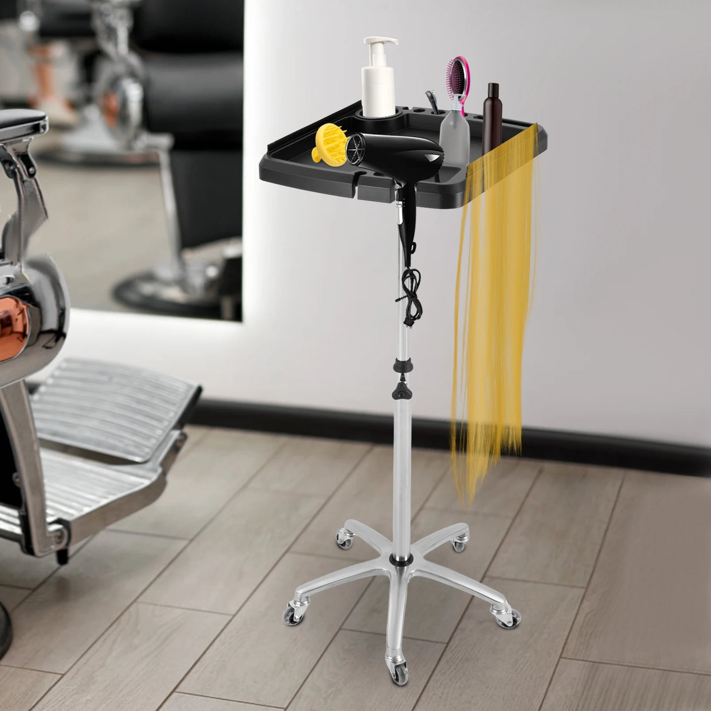 Chariot à roulettes pour salon de coiffure, plateau pour outils d'extension de cheveux, chariot mobile pour extensions de cheveux, mobilier de salon