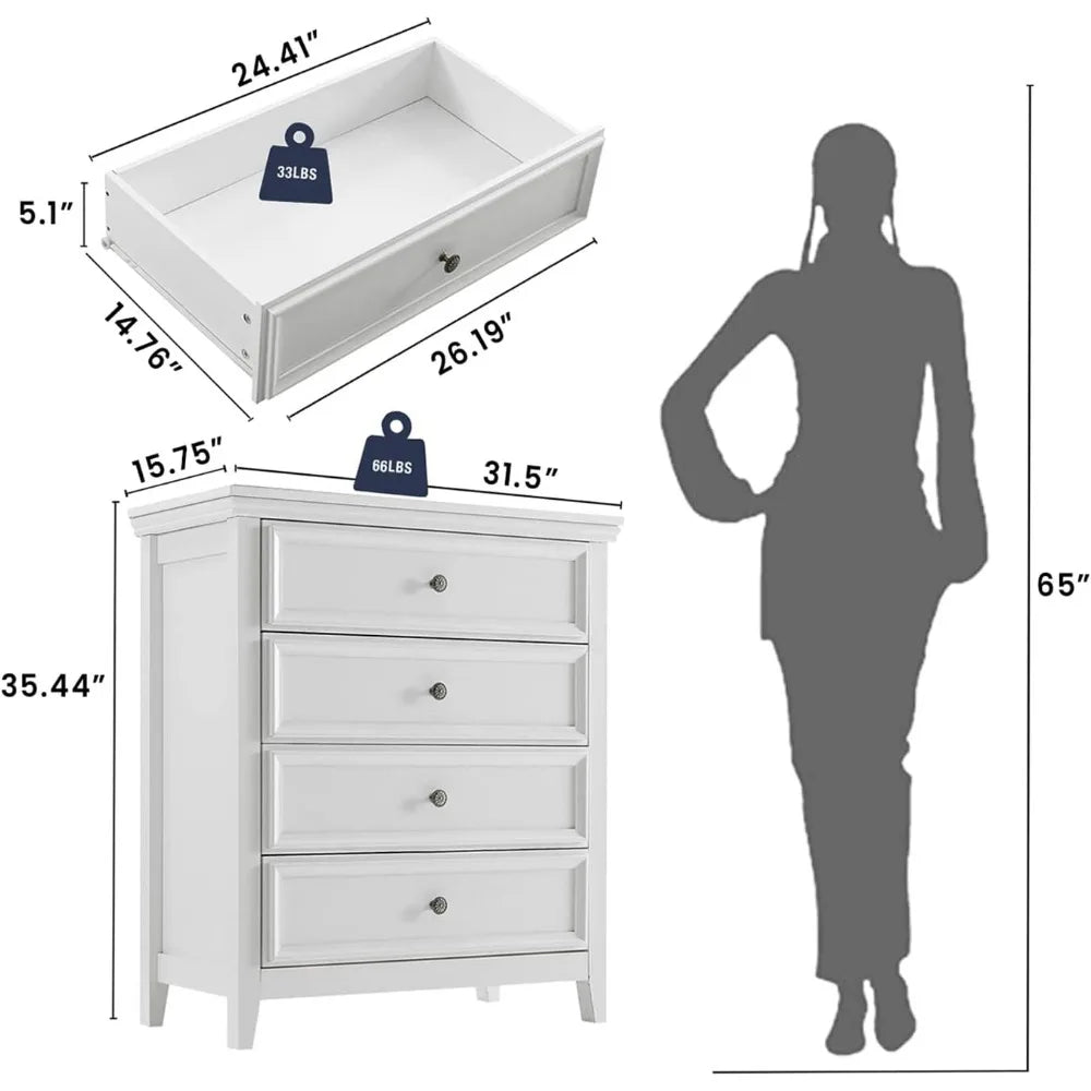 Cómoda blanca para dormitorio, cajón, mesita de noche alta, mueble con cajones blanco moderno para sala de estar, oficina en casa