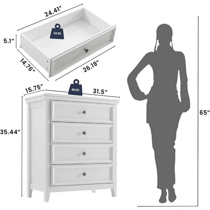 Cómoda blanca para dormitorio, cajón, mesita de noche alta, mueble con cajones blanco moderno para sala de estar, oficina en casa