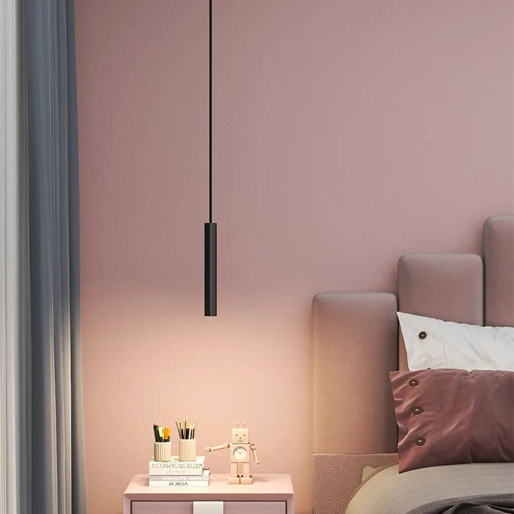 Lampe suspendue à LED nordique moderne à bande de ligne géométrique, luminaires suspendus pour restaurant, salle à manger, chambre à coucher, lampe de chevet