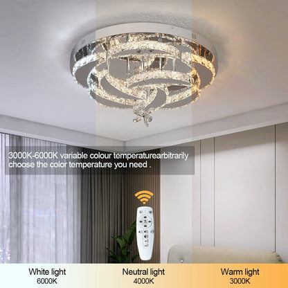 Luxury K9 Crystal Chandelier Modern Ceiling Lamp Led Living Dining Room Decor Pendant Light Dimmable Lustre Home Decor Fixture