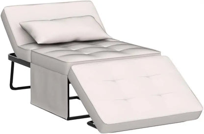 Sofá cama, sillón cama, sofá cama, cama otomana plegable multifunción 4 en 1 con bolsillo de almacenamiento deslizante