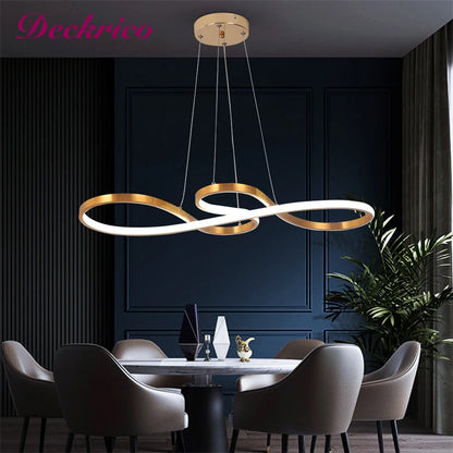 Lustre d'art d'intérieur avec télécommande à intensité variable, luminaire suspendu à LED simple pour salle à manger, luminaire suspendu de cuisine