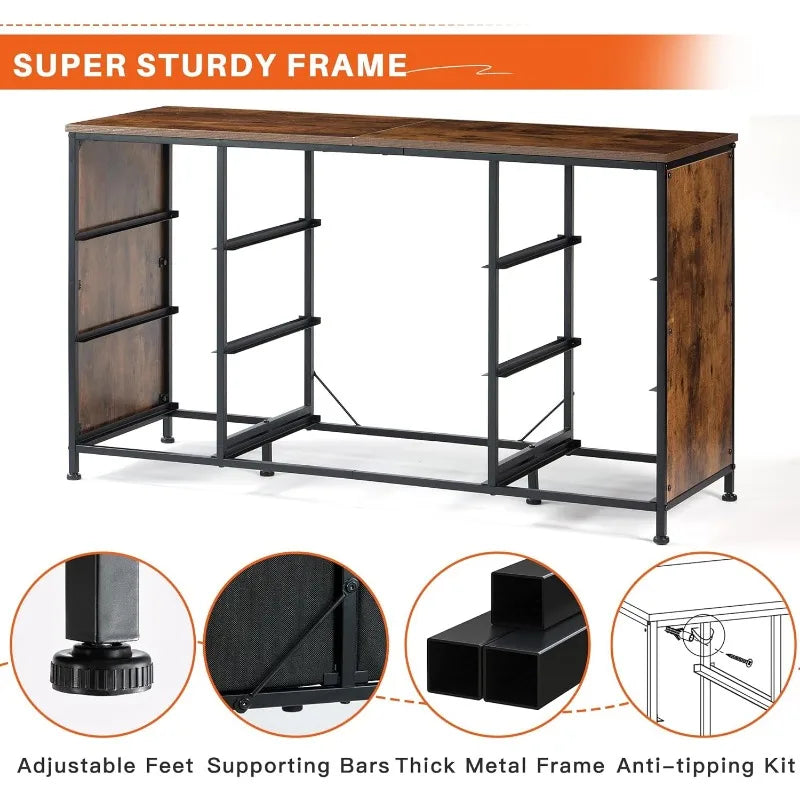 Dresser TV Stand with Drawers, Entertainment Center with 9 Drawers, Media Console Table for 60 '' TV Console for Bedroom, Sturdy