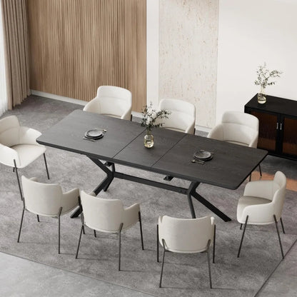 Dining Table for 6-8 Dining Room Table from 56.6'' to 72.4'' Large Table with Design for Home, apartment,Conference