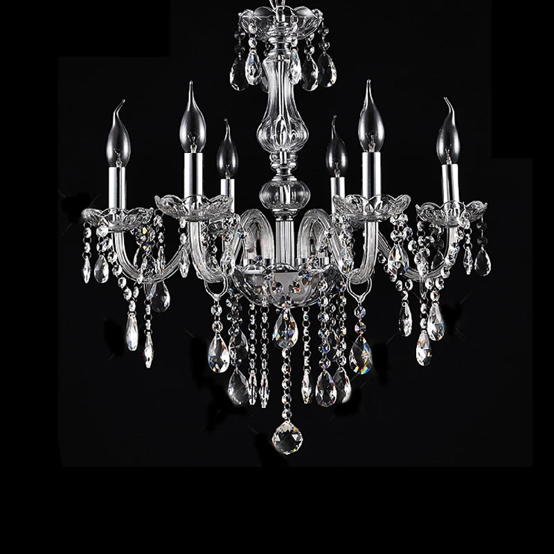 Samger Classic 6 Lights Tassels Chandelier 6 arms Crystal Lustre Light Ceiling Light Lamp Lighting