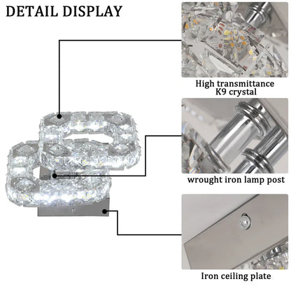 Simple Bedroom Ceiling Lamp Crystal Led Lighting Chandelier Suitable For Cloakroom Aisle Porch Changeable Pendant Lamp Fixture