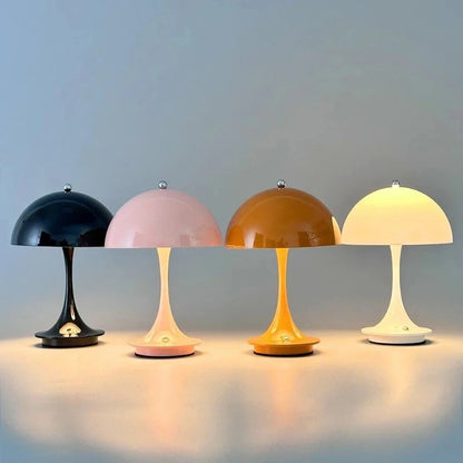 LED mushroom small table lamp portable USB charging dimmable flower bud lamp bedroom bedside lamp