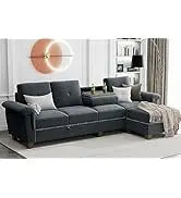 Convertible Sectional Sofas Couches for Living Room,L Shaped Couch with Storage Ottoman,Small Sectional 3 Seater Sofa Small