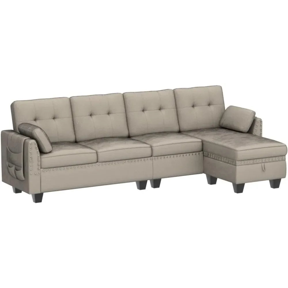 Velvet Convertible Sectional Sofa L Shaped Couch with Storage Reversible Sectional Couch Sofas for Small Space Sofa