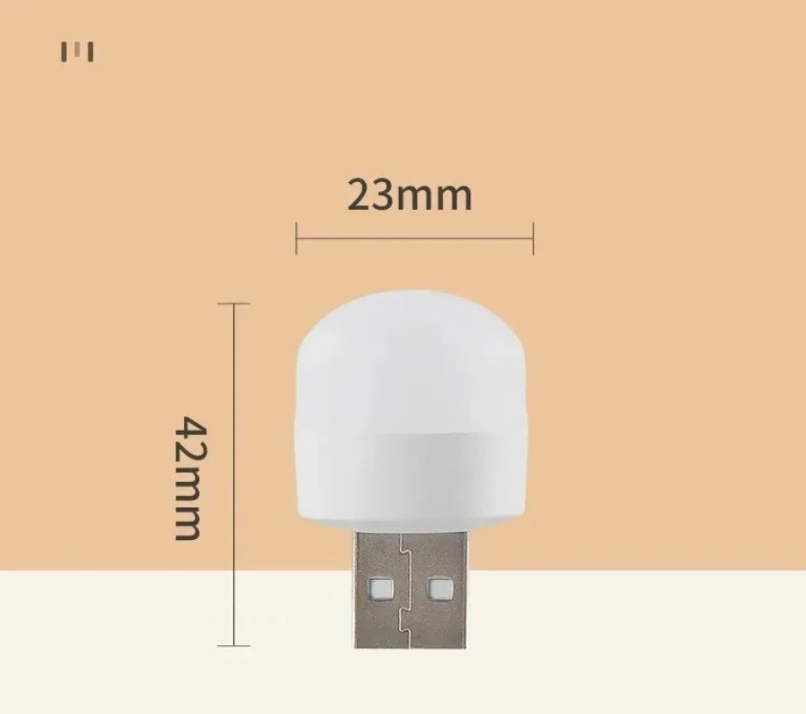 50-1PCS USB Night Light Mini LED Night Light USB Plug Lamp Power Bank Charging USB Book Lights Lámpara redonda de lectura con protección para los ojos