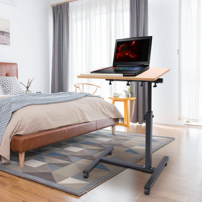 High Quality Adjustable Height Laptop Desk Angle Rolling Cart Over Bed Hospital Table Stand