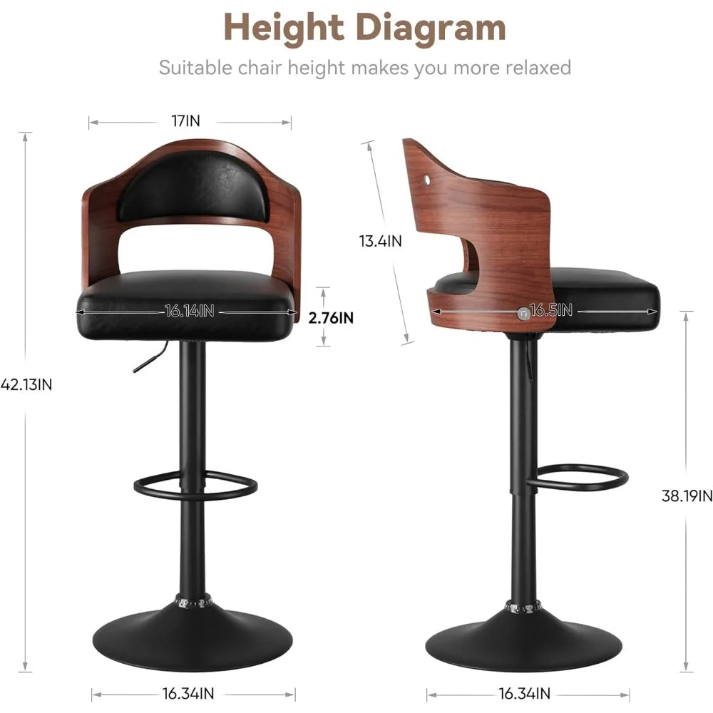 Silla giratoria Taburete de bar moderno Taburetes altos de cocina para isla de cocina Sillas de comedor Taburetes de bar Juego de 2 Muebles de restaurante