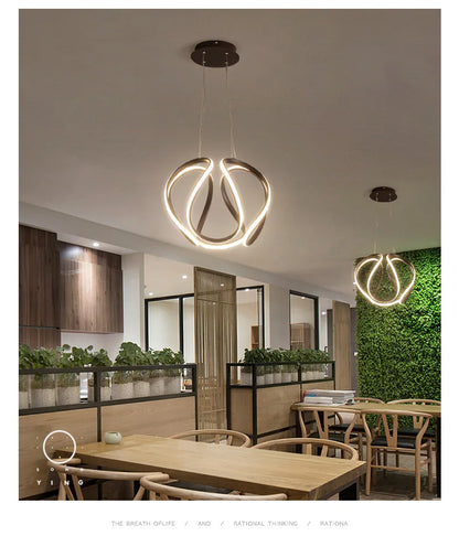 Modern Pendant Light Nordic Twisted Led Chandelier Ceiling Lamp Living Dining Room Chandelier  Corridor Personalized INS Fixture