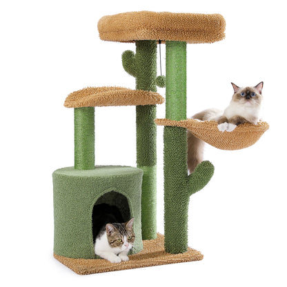 Arbre à chat en forme de cactus, maison pour chat avec griffoir, joli meuble de jeu avec condo, griffoir moderne pour animaux de compagnie