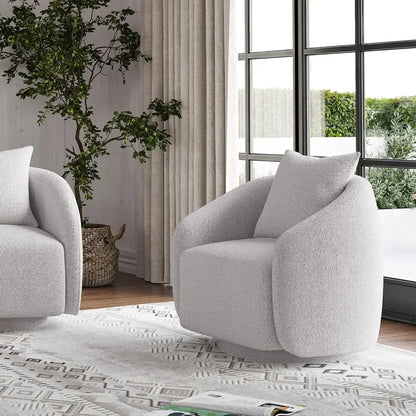 Swivel Accent Chair Armchair Living Room Chairs Round Barrel Chair for Living Room Bedroom Waiting Room Office Home Furniture