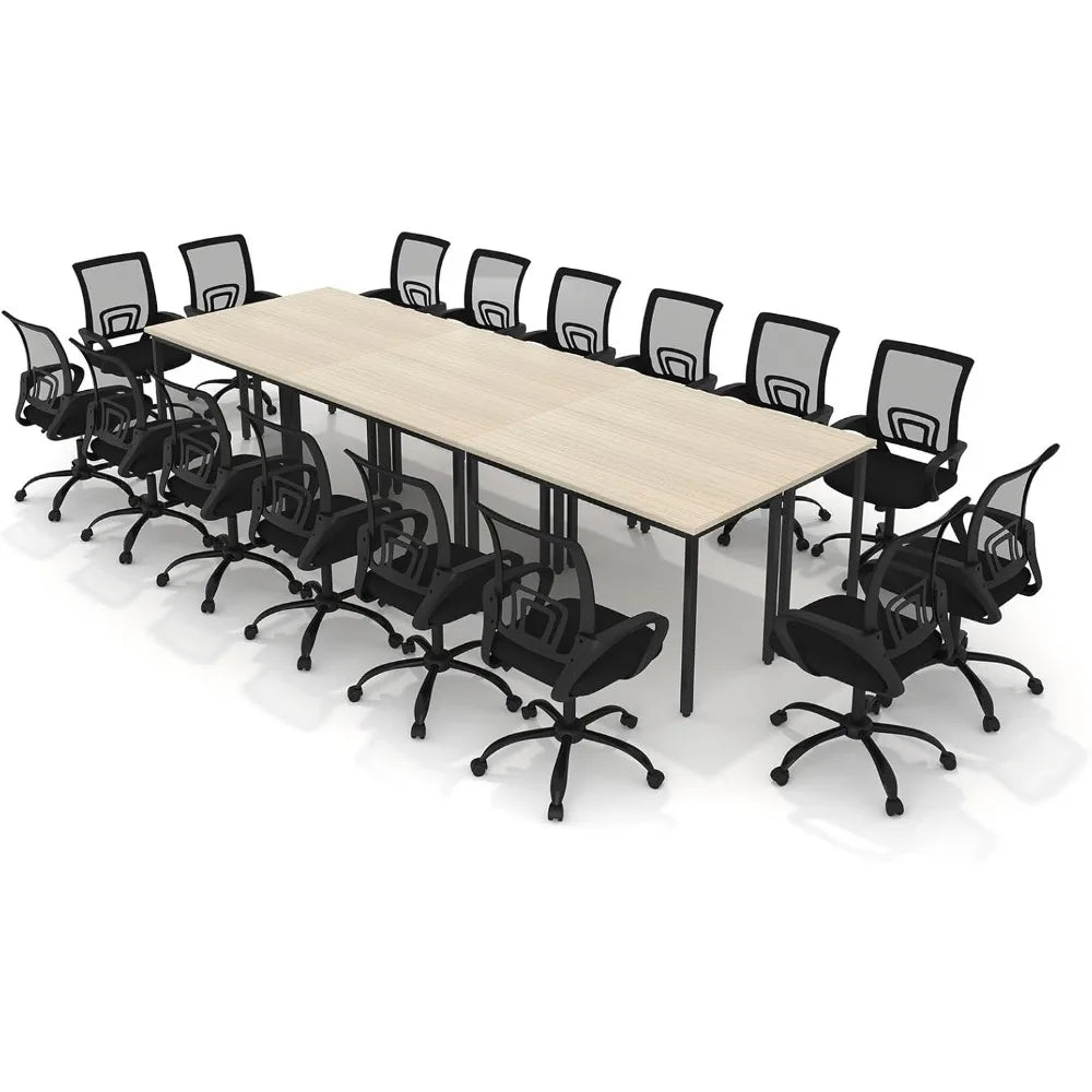 Conference Tables , 142"x47"x30" Table & 14pcs Chairs, Office Computer Desk and Chair Set for Meeting,  RoomConference Tables