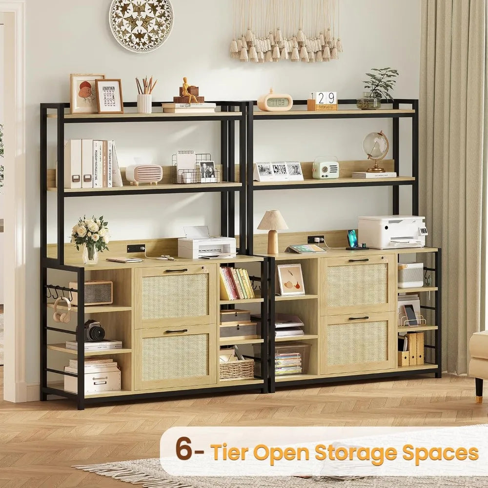 File Cabinets with Charging Ports, Vertical File Cabinets with Locks for Home Offices, and File Cabinets with Open Storage Racks