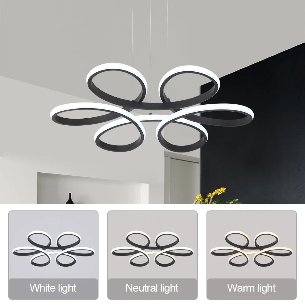 Lampe suspendue en acrylique nordique moderne à LED torsadée, luminaire de plafond, luminaire suspendu pour cuisine, salle à manger, couloir, décoration Lumina