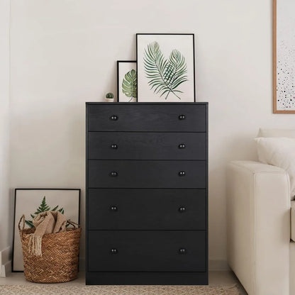 Oversized Dresser Chest of Drawers for Bedroom Storage,  Drawer Dresser Wood Grain with Metal Knobs for Living Room