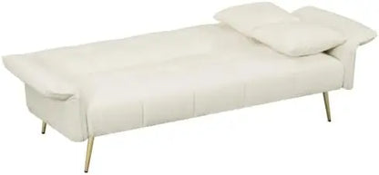 Sofá cama futón, sofá cama con colchón, sofá cama de dos plazas, brazos y respaldo ajustables, sofá cama pequeño y moderno