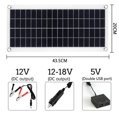 300W Flexible Solar Panel 12V Battery Charger Dual USB With 10A-60A Controller Solar Cells Power Bank for Phone Car Yacht RV