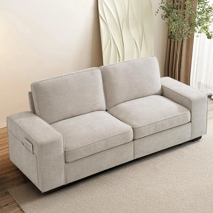 100" Modular Sofa Couch with Seats Storage, Comfy 3-Seater Chenille Fabric Couch for Living Room, Office