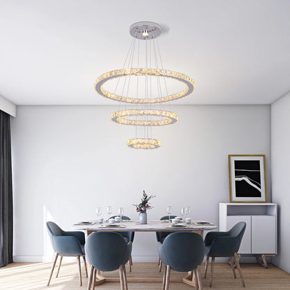 Modern Luxury Crystal Led Ceiling Chandelier Lamp Dining Room Lustre Luminaria Pendant Light Living Room lamparas colgantes para