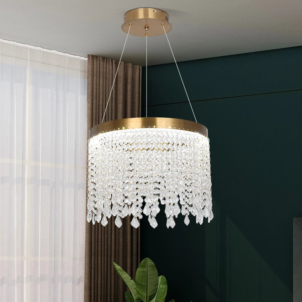 Modern Crystal Kitchen Island Led Chandelier Nordic Pendant Lighting Ceiling Lamp Living Dining Room Decor Indoor Hangin Fixture