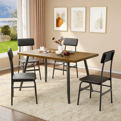 Mesa de comedor de cocina con 4 sillas para espacios pequeños Mesas y sillas de comedor Juego de comedor para apartamento Muebles para dormitorio