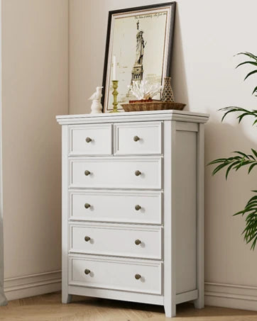 White Dresser for Bedroom, Drawer, Tall Nightstand, Modern White Drawer Cabinet for Living Room,Home Office