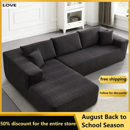 Modern L-Shape Modular Sectional Sofa,Simplified Style Upholstered Sofa Couch,2 Piece Free Combination Sofa for Living Room