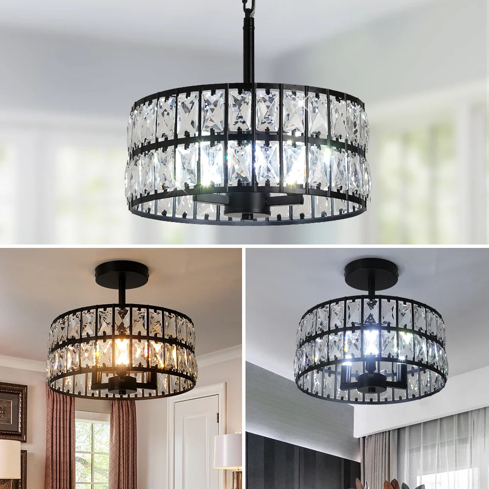 Luxury Pendant Light Crystal LED Chandelier Nordic Home Decor Ceiling Lamp Modern Kitchen Island Dining Living Room Fixture Lum