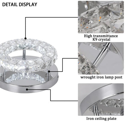 Simple Bedroom Ceiling Lamp Crystal Led Lighting Chandelier Suitable For Cloakroom Aisle Porch Changeable Pendant Lamp Fixture