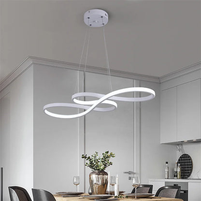 Lustre d'art d'intérieur avec télécommande à intensité variable, luminaire suspendu à LED simple pour salle à manger, luminaire suspendu de cuisine