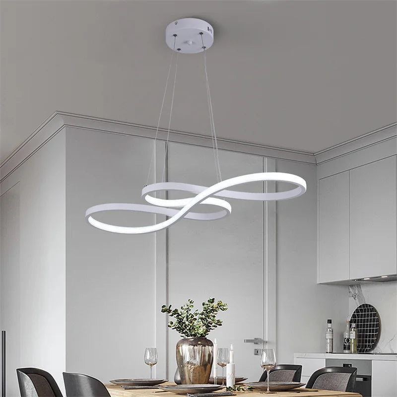 Modern Pendant Light With Remote Dimmabl Decor Living Room Chandeliers Led Simple Luminaire Dimming Kitchen Florarium Fixtures