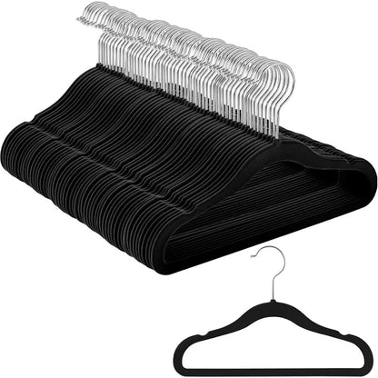 100 Pack Baby Kids Velvet Hangers, Black, Anti-Slip, Space Saving, Lightweight