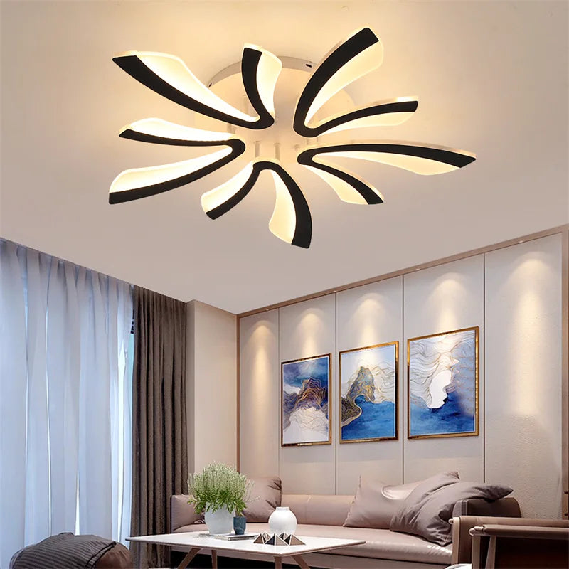 Modern Acrylic Led Chandelier Indoor Bedroom Living Room Dimming Plafond Kitchen Lighting Fixtures Pendant Light Lustres Decor