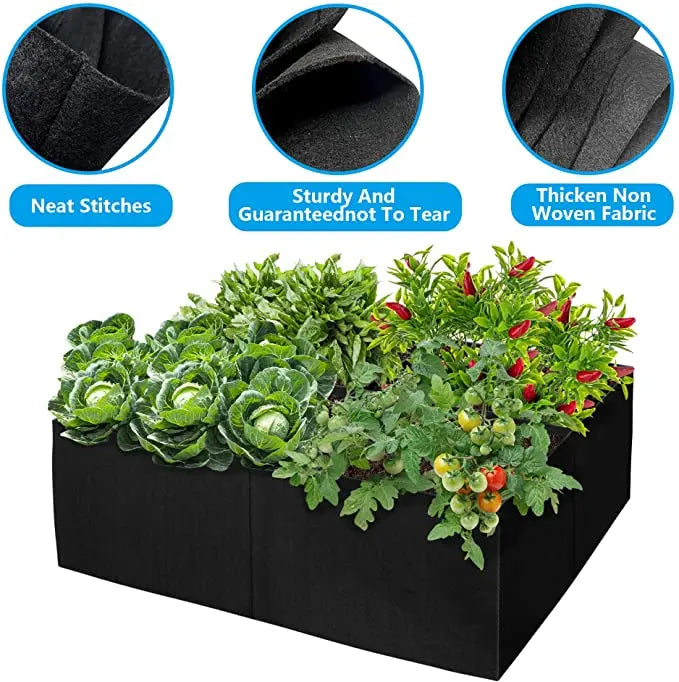 Sac de plantation de jardin Sac de plantation en feutre multi-grilles Pot de plantation de légumes Pot de plantation de fleurs Sac de nutrition pour plantes