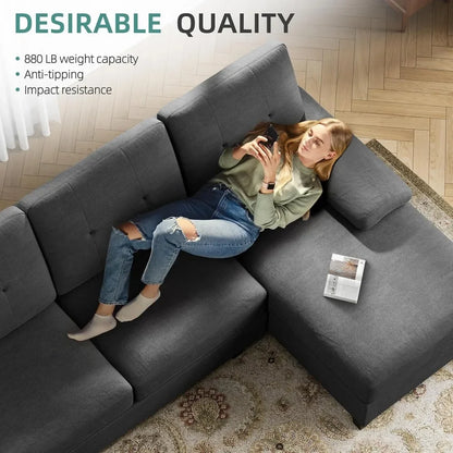 Sectional Sofa Couches for Living Room, U-Shaped Sofa Couch Living Room Furniture Sets Clearance with Double Chaises