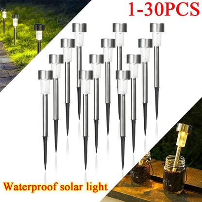 1-30Pcs Solar Garden Decoration Tools Light Outdoor Solar Powered Lamp Waterproof Landscape Lighting for Pathway Patio Yard Lawn