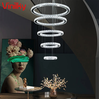 Lustre en cristal moderne grand luminaire suspendu en cristal pour salon chambre plafonnier lustres luminaire plafonnier