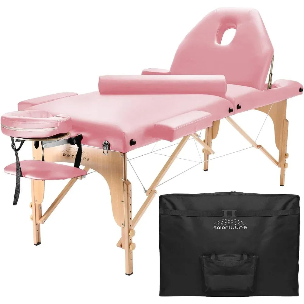 Table de massage Lit de massage Lit SPA Table de massage réglable en hauteur Lit de salon portable large Sac à dos éponge de luxe Table Reiki