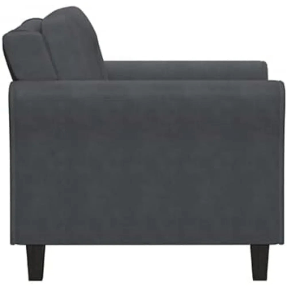 Arm Chair for Living Room 31.5"W X 35.4"D X 32.7"H Elegant Tufted Back Cushions Upholstered in Cleanable Fabric Dark Gray