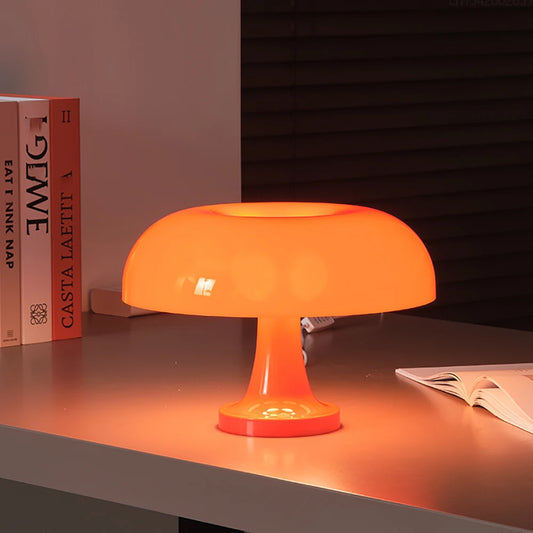 Lámpara de mesa moderna de estilo Bauhaus con diseño de hongo, lámpara de diseño danés antiguo, luz de noche para sala de estar y dormitorio de una casa de familia