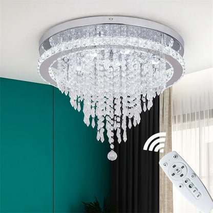 Modern K9 Luxury Crystal Ceiling Lamp Smart Led Living Dining Room Pendant Light Chandelier Remote Control Hanging Decor Luminai