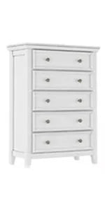 White Dresser for Bedroom, Drawer, Tall Nightstand, Modern White Drawer Cabinet for Living Room,Home Office