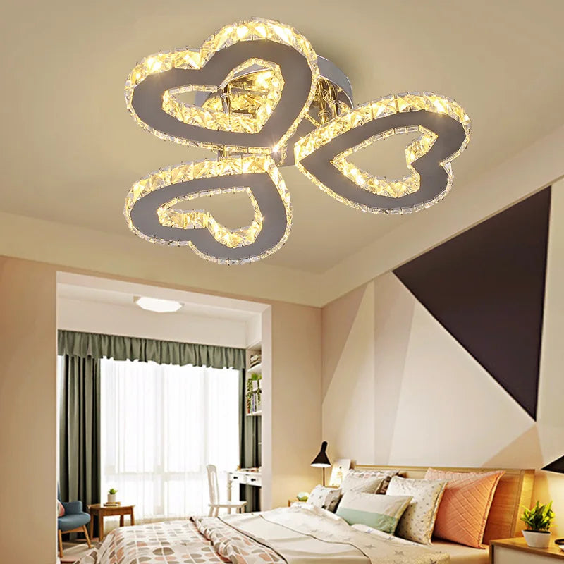 Modern Lustres K9 Crystal Chandelier Ceiling Lamps 3 Rings Stainless Steel Hanging Light Fixture Led Pendant Lamp Home Appliance