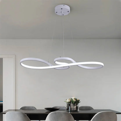 Lustre d'art d'intérieur avec télécommande à intensité variable, luminaire suspendu à LED simple pour salle à manger, luminaire suspendu de cuisine